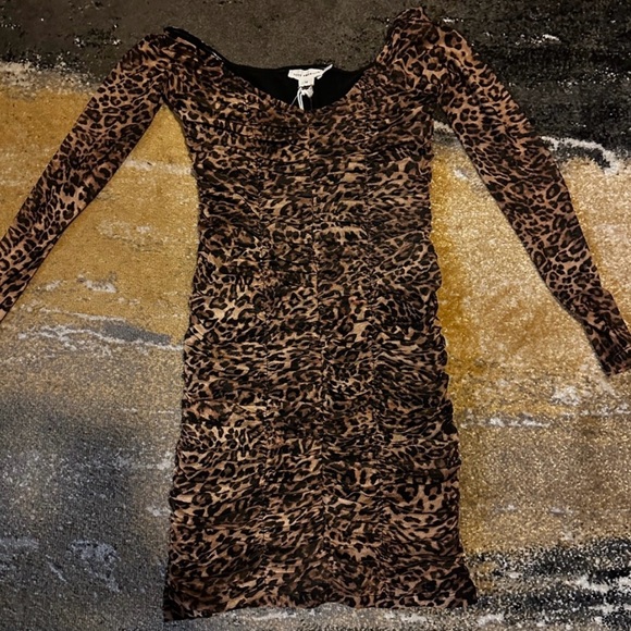 Good American Mesh Leopard Print Mini Dress. Size medium. - Picture 2 of 5